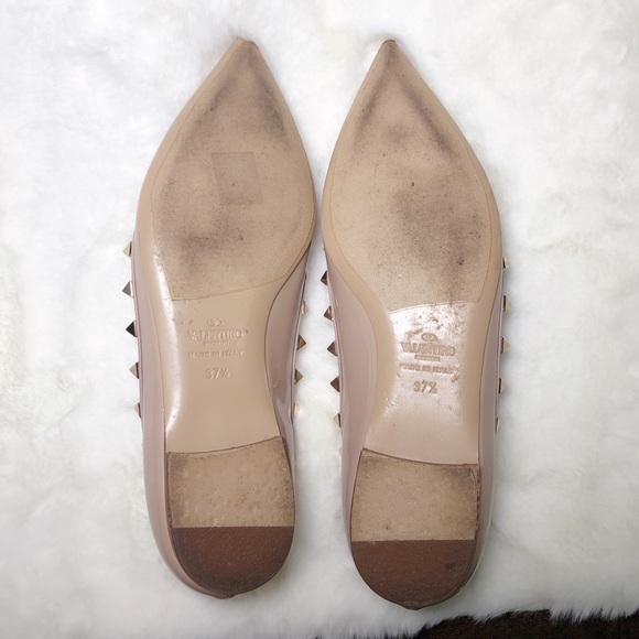 ❤️SOLD❤️Valentino rockstud balle flats nude 37.5 - Picture 5 of 9